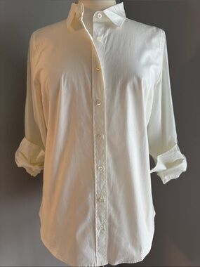 J. Crew NWT Classic Button Up Blouse - Cream, Size M